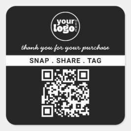 Pegatina Cuadrada Gracias Por Comprar Pequeñas Empresas