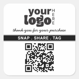 Pegatina Cuadrada Gracias Por Comprar Pequeñas Empresas