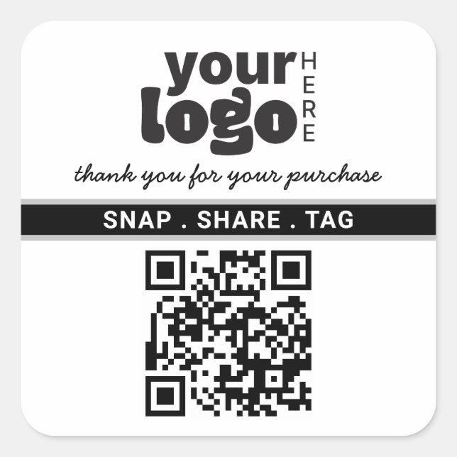 Pegatina Cuadrada Gracias Por Comprar Pequeñas Empresas (Anverso)