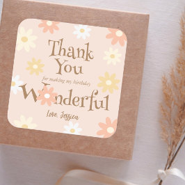 Pegatina Cuadrada Gracias Por Hacer Que Mi Cumpleaños Sea Un Maravil