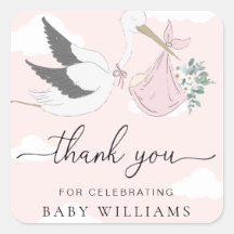 Gracias por la Baby Shower de Pink Stork