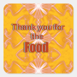 Pegatina Cuadrada Gracias por la comida