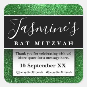 Pegatina Cuadrada Gracias por la fiesta de cumpleaños de los Purpuri