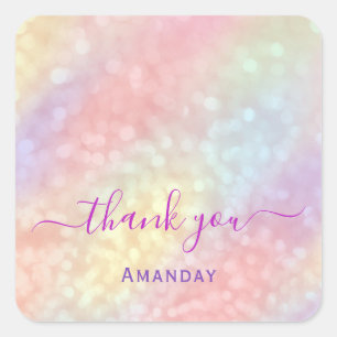 Pegatina Cuadrada Gracias por los azotes de artistas de maquillaje h