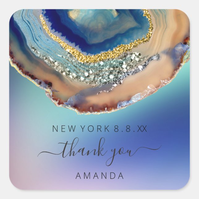 Pegatina Cuadrada Gracias por nombrar a la 16ª Boda nupcial de la Ma (Anverso)