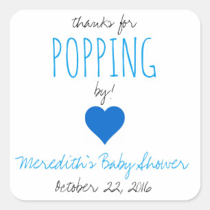 Pegatina Cuadrada ¡Gracias por pasarse! Pegatinas Baby Shower Favor