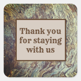 Pegatina Cuadrada Gracias por permanecer como invitado de Stripe Hou