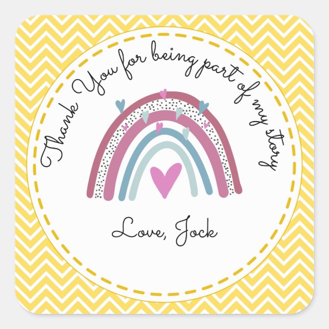 Pegatina Cuadrada Gracias por ser parte de mi profesor de historia (Anverso)