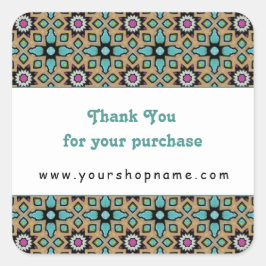 Pegatina Cuadrada Gracias Por Su Compra 1