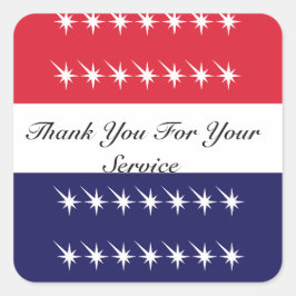 Pegatina Cuadrada Gracias Por Su Servicio Veterano Day