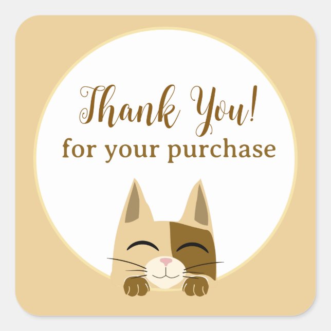 Pegatina Cuadrada Gracias por tu compra (Anverso)