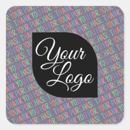 Pegatina Cuadrada Gracias Por Tu Compra Colorful Fun Add Logo