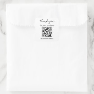 Pegatina Cuadrada Gracias Por Tu Compra De Código QR Para El Negocio