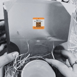 Pegatina Cuadrada Gracias Por Tu Empresa QR Code