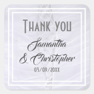 Pegatina Cuadrada Gracias por vestir a los bodas blancos
