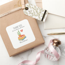 Pegatina Cuadrada Gracias Profesor - Sincera Apreciación