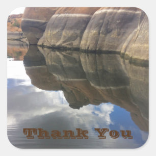 Pegatina Cuadrada Gracias Reflexión del Agua Foto Paisaje Arizona