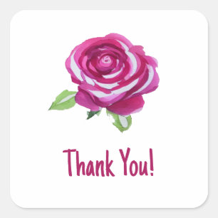Pegatina Cuadrada Gracias Rosa