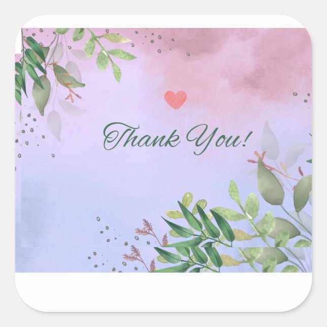 Pegatina Cuadrada Gracias tarjetas de regalo (Anverso)