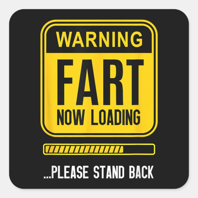 Pegatina Cuadrada Graciosa broma (Anverso)