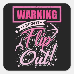 Pegatina Cuadrada Graciosa Camisa De Gimnasia Para Los Chicas Regalo