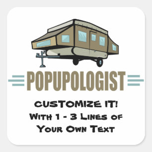 Pegatina Cuadrada Gracioso Camping