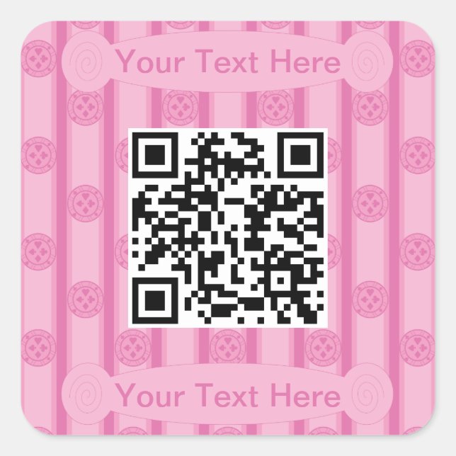 Pegatina Cuadrada Gracioso Chip de póquer QR Código (Anverso)
