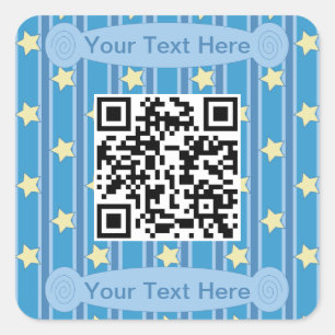 Pegatina Cuadrada Gracioso código QR de estrella amarilla