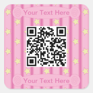 Pegatina Cuadrada Gracioso código QR de estrella amarilla
