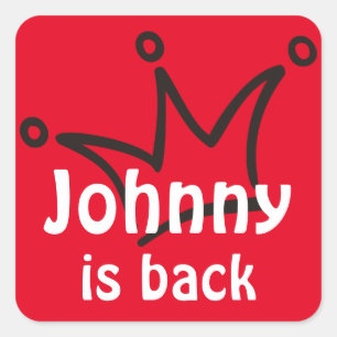 Pegatina Cuadrada Gracioso Crown black + tu trasero. y texto