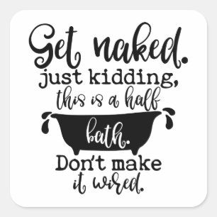 Pegatina Cuadrada Gracioso Diseño De Baño Para Su Decoración Dom