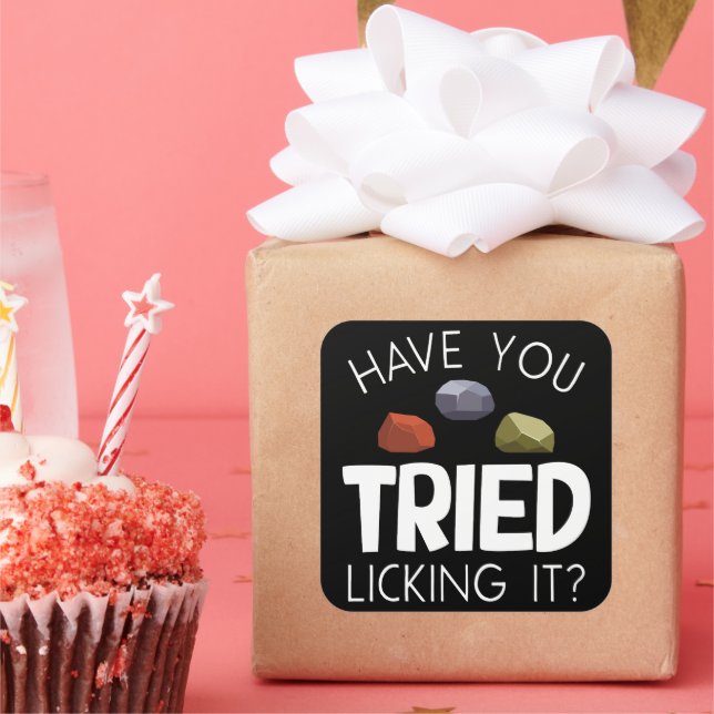 Pegatina Cuadrada Gracioso Geólogo Lapidary Collector Rockhound (Fiesta)