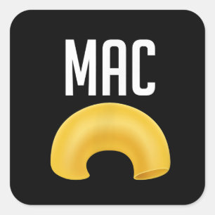 Pegatina Cuadrada Gracioso Halloween De Matanza De Macaroni Y Queso