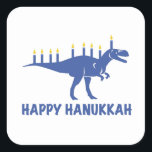 Pegatina Cuadrada Gracioso Happy Hanukkah Dinosaur Menorah Candle<br><div class="desc">Hanukkah,  Chanukkah,  o Channukah este diseño es un regalo perfecto para cualquiera que celebre y participe en Hanukkah y tenga interés en las tradiciones judías. Dinosaurios divertidos El diseño de Hanukkah Happy con las velas de Menorah es un gran regalo para este Chanukah.</div>