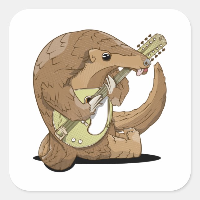 Pegatina Cuadrada Gracioso pangolin (Anverso)