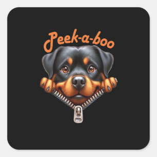 Pegatina Cuadrada Gracioso - Peekaboo