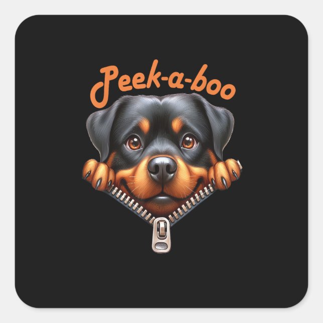 Pegatina Cuadrada Gracioso - Peekaboo (Anverso)