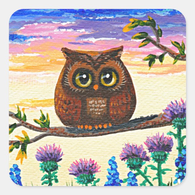 Pegatina Cuadrada Gracioso Personalizado Creationarts (Anverso)