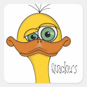 Pegatina Cuadrada Gracioso Personalizado Duck