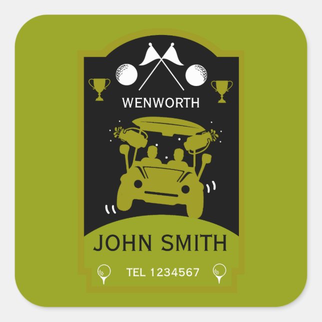 Pegatina Cuadrada Gracioso Regalo De Golf Para Principiantes (Anverso)