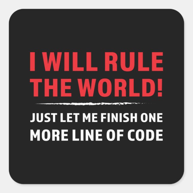 Pegatina Cuadrada Gracioso regalo de programador para desarrollador  (Anverso)