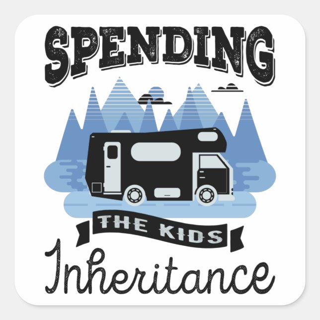 Pegatina Cuadrada Gracioso regalo de retiro RV de Motohome papá (Anverso)