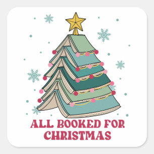 Pegatina Cuadrada Gracioso regalo para bibliotecarios, todo reservad