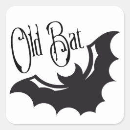 Pegatina Cuadrada Gracioso retiro Viejo Bat