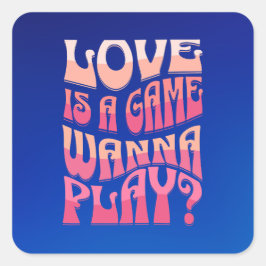 Pegatina Cuadrada Gracioso tipografo Valentine