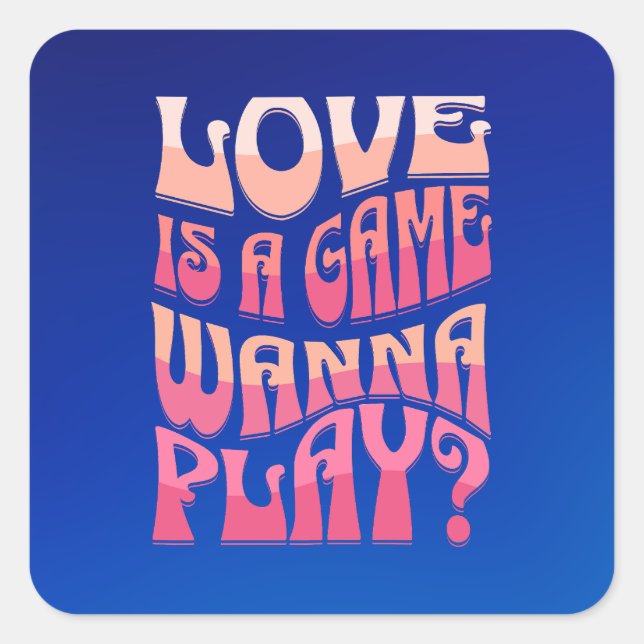 Pegatina Cuadrada Gracioso tipografo Valentine (Anverso)