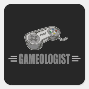 Pegatina Cuadrada Gracioso videojugador