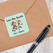Graciosos "Love Moo Bestie" Personalizados Mejores