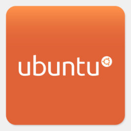 Pegatina Cuadrada Gradiante de naranja de Ubuntu