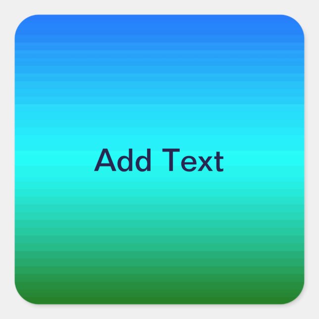 Pegatina Cuadrada Gradiente azul y verde del mar y del cielo (Anverso)